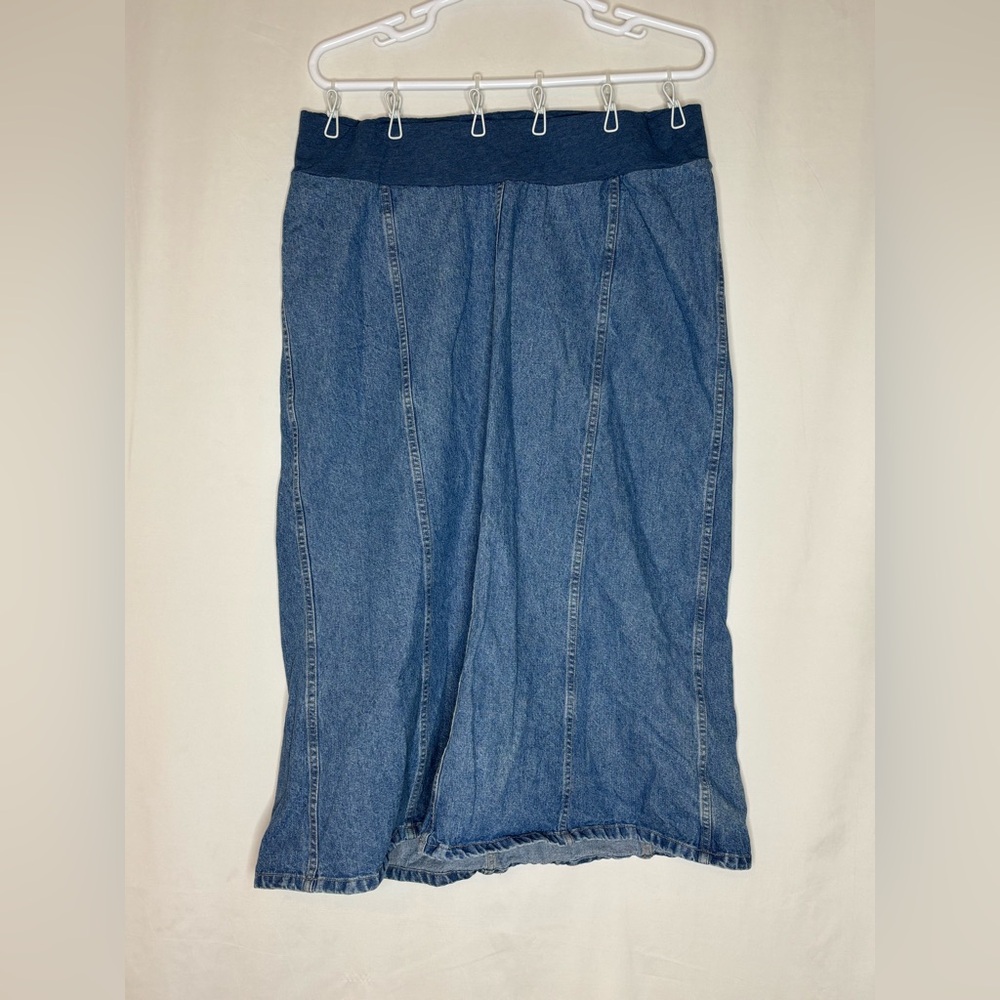 Duo Maternity Blue Denim Maxi Skirt